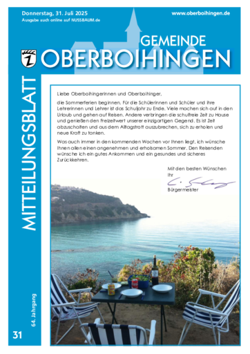 NUSSBAUM+ Premium - Mitteilungsblatt Gemeinde Oberboihingen