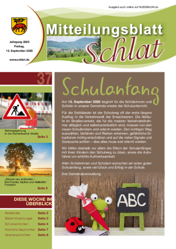 NUSSBAUM+ Premium - Mitteilungsblatt Schlat