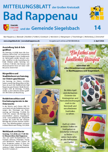 NUSSBAUM+ Premium - Mitteilungsblatt der Großen Kreisstadt Bad Rappenau