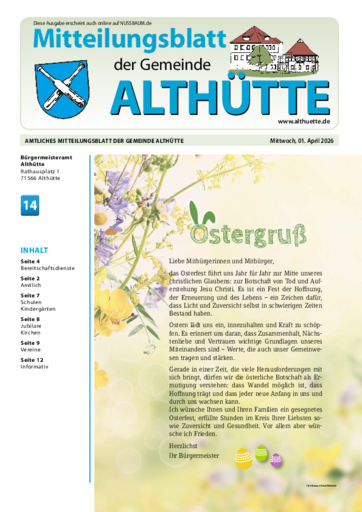 NUSSBAUM+ Premium - Mitteilungsblatt der Gemeinde Althütte