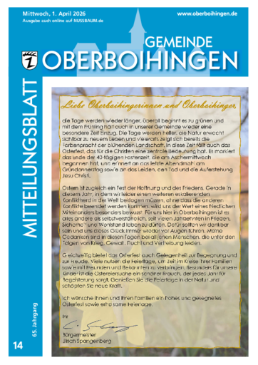 NUSSBAUM+ Premium - Mitteilungsblatt Gemeinde Oberboihingen