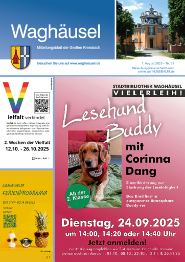 NUSSBAUM+ Premium - Mitteilungsblatt der Stadt Waghäusel