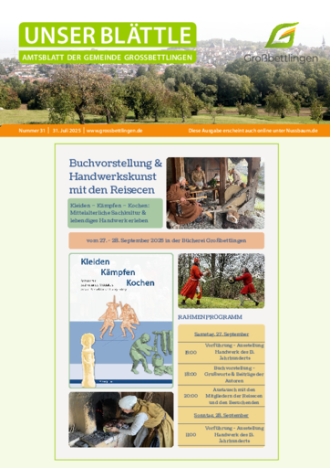 NUSSBAUM+ Premium - Unser Blättle – Amtsblatt der Gemeinde Großbettlingen