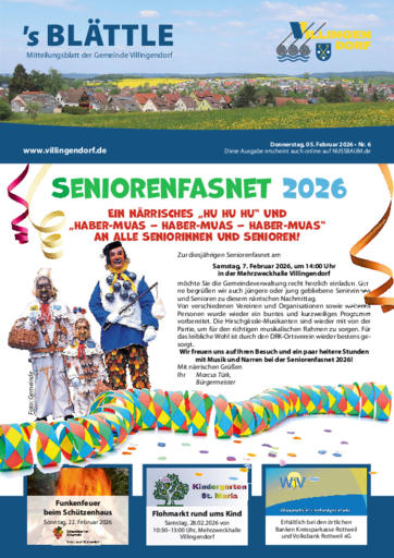 NUSSBAUM+ Premium - `s Blättle – Mitteilungsblatt der Gemeinde Villingendorf