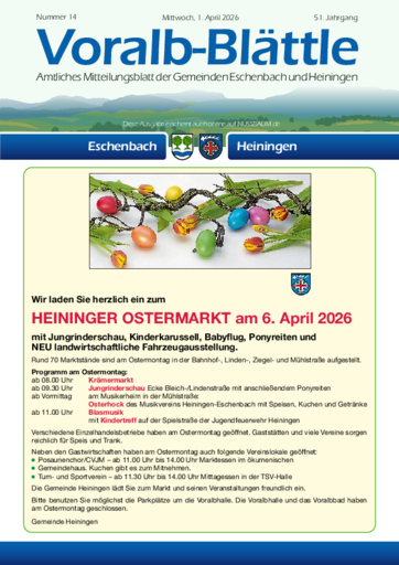 NUSSBAUM+ Premium - Voralb-Blättle – Amtliches Mitteilungsblatt der Gemeinden Eschenbach und Heiningen