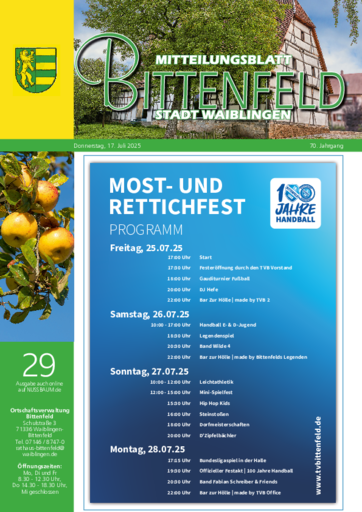 NUSSBAUM+ Premium - Mitteilungsblatt Bittenfeld – Stadt Waiblingen