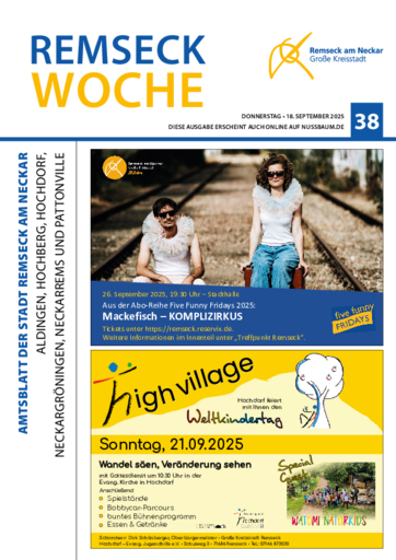 NUSSBAUM+ Premium - Remseck Woche – Amtsblatt der Stadt Remseck am Neckar
