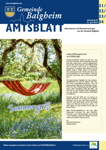 NUSSBAUM+ Premium - Gemeinde Balgheim Amtsblatt