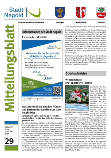 Ausgabe 29/2025 lesen