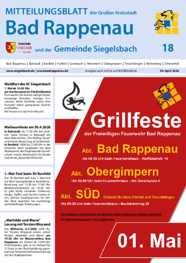 NUSSBAUM+ Premium - Mitteilungsblatt der Großen Kreisstadt Bad Rappenau