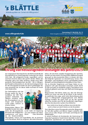 NUSSBAUM+ Premium - `s Blättle – Mitteilungsblatt der Gemeinde Villingendorf