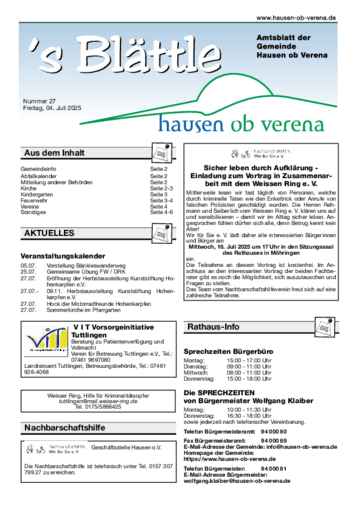 Ausgabe 27/2025 lesen
