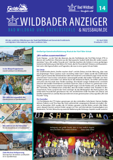 NUSSBAUM+ Premium - Wildbader Anzeigenblatt mit Calmbacher Bote und den Amtlichen Bekanntmachungen von Enzklösterle