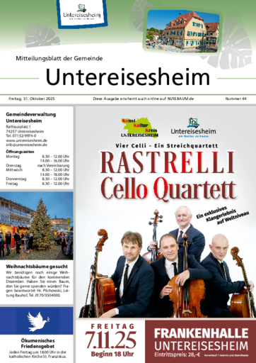 NUSSBAUM+ Premium - Mitteilungsblatt der Gemeinde Untereisesheim