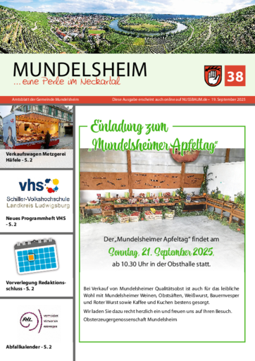 NUSSBAUM+ Premium - Mundelsheim ... eine Perle im Neckartal – Amtsblatt der Gemeinde Mundelsheim