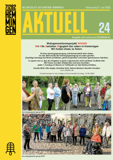 NUSSBAUM+ Premium - Hemmingen Aktuell – Das Amtsblatt der Gemeinde Hemmingen