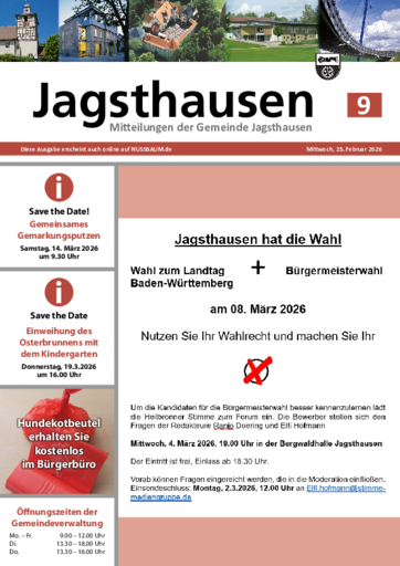 NUSSBAUM+ Premium - Mitteilungsblatt der Gemeinde Jagsthausen