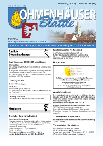Ausgabe 33/2025 lesen